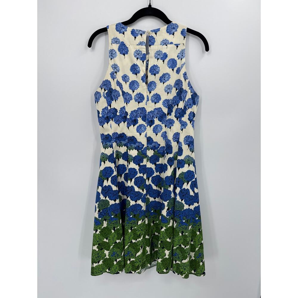 Maggy London Garden Party Floral Fit And Flare Dress Blue and Green Size 6 - Picture 6 of 9